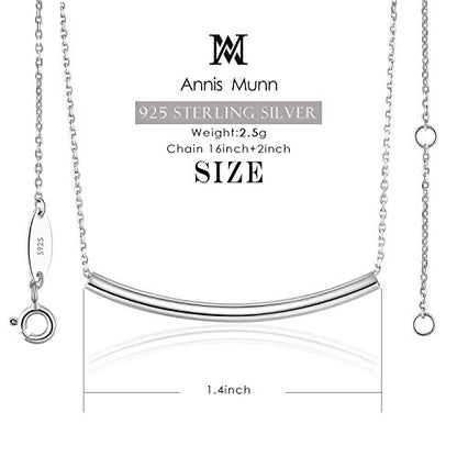 Balance Tube Bar Necklace 925 Sterling Silver Necklace for Women | Tube Necklaces Womens Necklace Jewelry for Women Birthday Gifts for Women