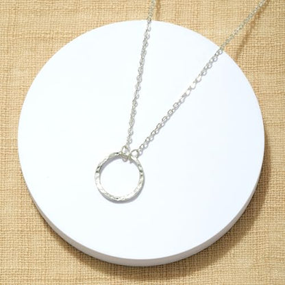 Fettero Pendant Necklace Gold Choker Layered Coin Open Karma Circle Full New Crescent Moon 14K Gold Plated Simple Dainty Necklaces for Women Jewelry Gift - style: Karma Circle Sliver