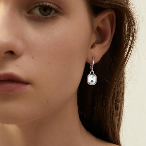 Multicolor Crystal Dangle Studs Earrings Set for Women 925 Silver Hypoallergenic Dangle Earrings Leverback Drop Earring Fashion Cubic Zirconia Leverback Stud Earring Sets Trendy Cubic Zirconia Jewelry Gifts for Women - style: 6-S-G