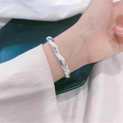 925 Sterling Silver Bangles For Women Handmade Silver Bangles Open Adjustable Bangle Bracelets For Women Silver Open Cuff Bracelets Stackable Wrap Bangles Festival Jewelry Gifts - color: Style 22