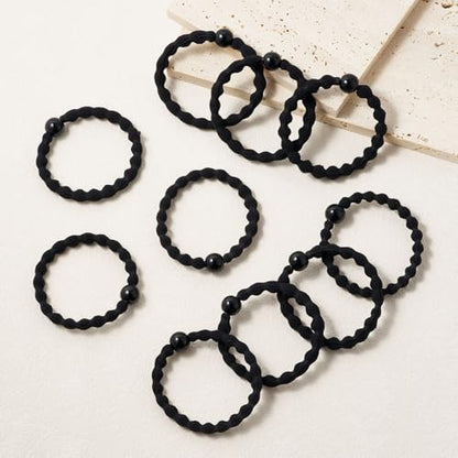 QIUTIMIY 10 Pcs No Damage Hair Ties Thick Hair Elastic Rubber Bands Hair Accessories Scrunchies Seamless for Women - color: Style 16