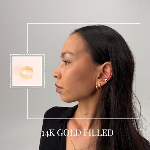 14k Gold Filled Ear Cuff | Adjustable Ear Cuff | Non Pierced Earring | 10mm | Handmade | Non-Tarnishing | Cartilage Piercing | Smooth Design