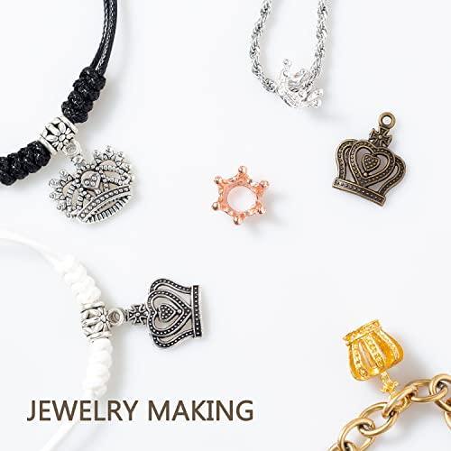 stino 100 G Mixed Style Metal Charms for Jewelry Making, Bulk Silver & Gold Plated, for Bracelet, Necklace, Earrings DIY Crafts - style: Crown
