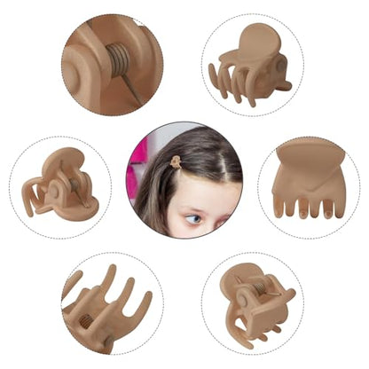 YOHAMA 36Pcs Khaki Mini Hair Claw Clips for Women&Girls, Strong Bangs Clips | Durable Strong Springs, Great Grip, Thick Plastic, Non-non-Pulling or Snagging, Holder Tightly, Multifunction, Holiday Gifts - color: Khkai-1.4cm