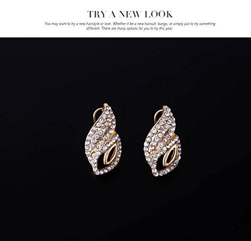 Womens Luxury Africa Dubai 18k Gold Plated Jewelry Sets Wedding Rhinestone Crystal Bib Statement Necklace Earrings Set for Brides Party Prom - color: C-Gold Statement Jewelry Set