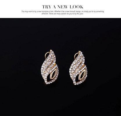 Womens Luxury Africa Dubai 18k Gold Plated Jewelry Sets Wedding Rhinestone Crystal Bib Statement Necklace Earrings Set for Brides Party Prom - color: C-Gold Statement Jewelry Set