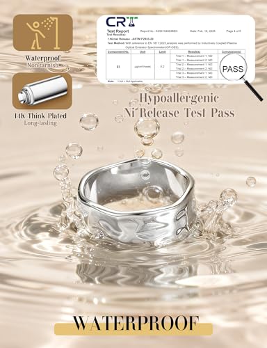FIASASO Chunky Gold Rings for Women Non Tarnish - 4Pcs 14K Gold Plated Dainty Stackable Ring Set Trendy Hypoallergenic Thick Dome Statement Finger Knuckle Rings Pack Size 5-10 - color: Silver