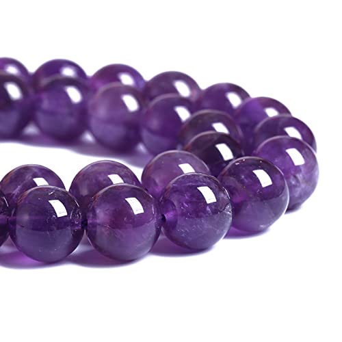 8MM 46PCS Natural Stone Purple Amethyst Crystal AAA Grade Quartz Beads for Jewelry Making DIY Bracelet - color: Amethyst, size: 8mm