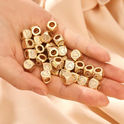 Letter Charms for Necklace and Bracelets,14K Gold Plated Women's Bead Charms, A-Z Alphabet Initial Beads Name Pendant DIY Jewelry Birthday Gift for Women - style: Charm-N