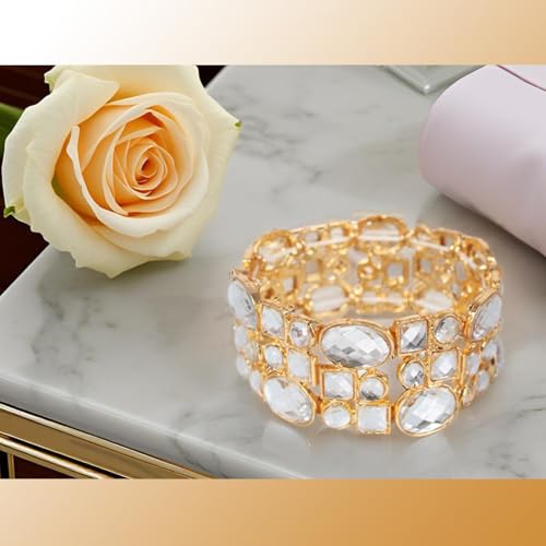 Touchstone Indian Bollywood Desire Brass Base Exotic Workmanship Free Size Cuff Bracelet in Antique Gold Or White Or Copper Tone for Women. - style: D003 Gold