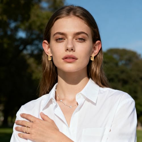 56 Pieces Gold Costumes Accessories Set for Women Layered Necklace Knuckle Rings Dainty Earrings Fashion Costume Jewelry Set for Valentine Anniversary