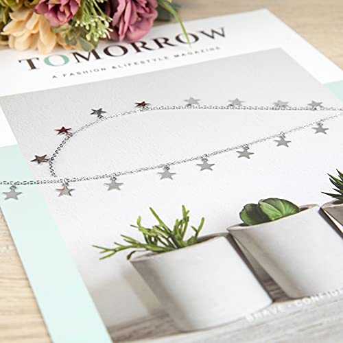 16.4 Feet Stainless Steel Star Chain for Jewelry Making | Silver Permanent Jewelry Chains Bulk Small Cable Link Chain Women Necklace Bracelet Anklet DIY Jewelry Making - color: Steel Star