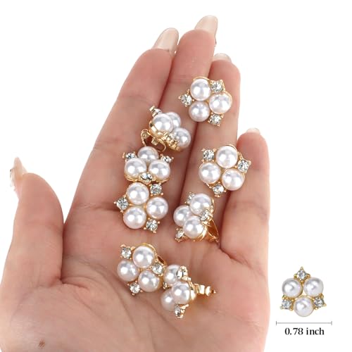 YISSION 20 Pcs Mini Pearl Hair Clips for Girls & Women - Cute Gold Pearl Hair Pins - Wedding & Bridal Accessories - color: Gold
