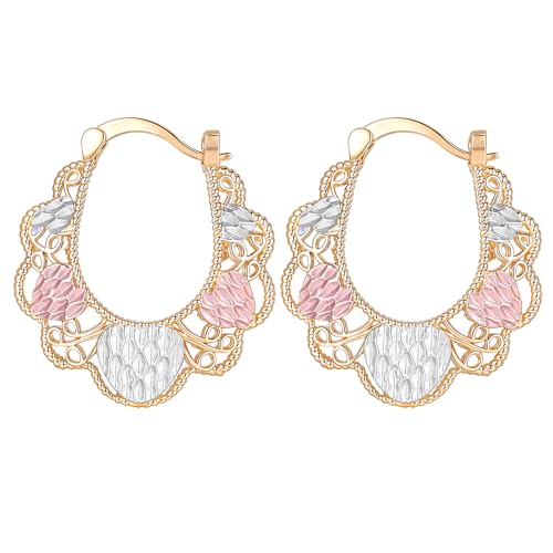 Gold/Silver Hoop Earrings For Women Trendy,Chunky/Big/Thin/Medium/Oval/Thick/Twist Multi-Colored Zirconia Dangle Huggie Rainbow CZ Amber Resin Hoops, Lightweight Birhtday Fashion Jewelry Gift. - color: A16 ( Hand-painted Colorful Heart PatternHoops)