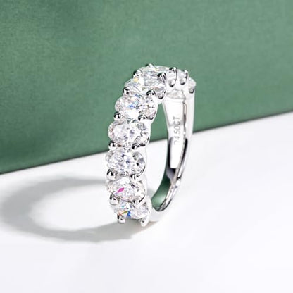 Moissanite Eternity Rings, S925 Sterling Silver Anniversary Band for Women - style: 4.5 CT Exquisite Fancy-Cut