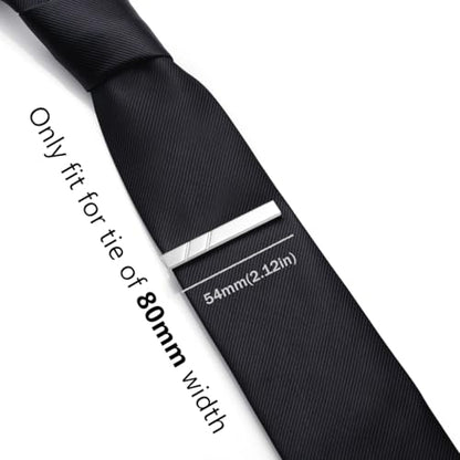 HONEY BEAR 1.97" 2.12" 2.36" Standard Tie Clip for Men Business Wedding | Classic Minimalist, Steel-Plated Copper Base, Gift-Boxed, Thickened, Rounded Corners, Easy to Slide On, No Snag or Wrinkle - style: Shinny Silver 5.4cm