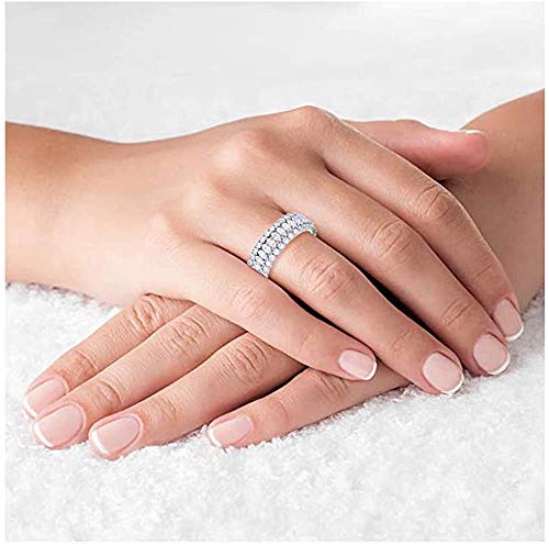 Savlano 18K Gold Plated Cubic Zirconia Marquis Cut Eternity Lustrous Ring Band for Women