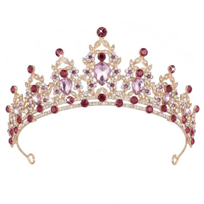 Kamirola - Queen Crown and Tiaras Princess Crown for Women Crystal Headbands for Bridal, Princess for Wedding and Party - color: Rose Pink