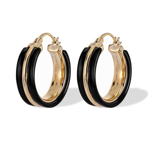 Chunky Hoop Earrings for Women Large Hoop Statement Earrings Vintage 18k Gold Plated Leopard Cheetah Print Resin Earring Lightweight Hoops Statement Jewelry Gifts Accessories Outfits Trendy Gifts