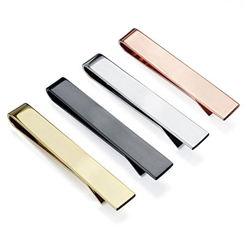 HAWSON 2 inch Tie Clips for Men-Skinny Tie Bar Tie Set for Wedding Anniversary Business and Best Gift for Dad Husband Brother - color: High Polish-without Letter