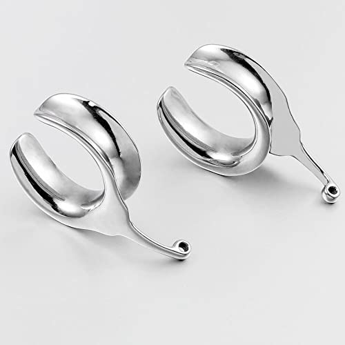 (6mm 2g DIY Ear Saddle Tunnel Plugs Piercing Stretchers Black Gold Silver Hypoallergenic 316 Stainless Steel Ear Gauges Dangle Accessories Expander Fashion Body Jewelry 2PCS - color: Silver, size: 8mm