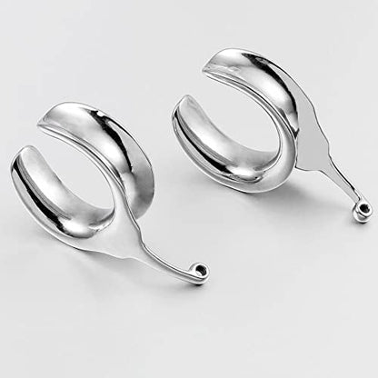 (6mm 2g DIY Ear Saddle Tunnel Plugs Piercing Stretchers Black Gold Silver Hypoallergenic 316 Stainless Steel Ear Gauges Dangle Accessories Expander Fashion Body Jewelry 2PCS - color: Silver, size: 16mm
