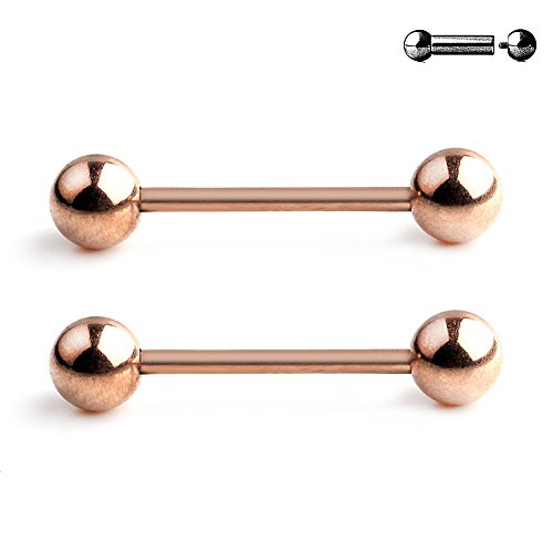 Stainless Steel Internally Threaded Tongue Nipple Shield Barbell Ring Bar Body Piercing Retainer 14G