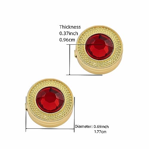 Mens Button Covers Tuxedo Shirt Cufflinks Alternative | Fake cufflinks and alternative fashion jewelry accessories for mens formal business dress shirts suits and groomsmen - color: H Golden red