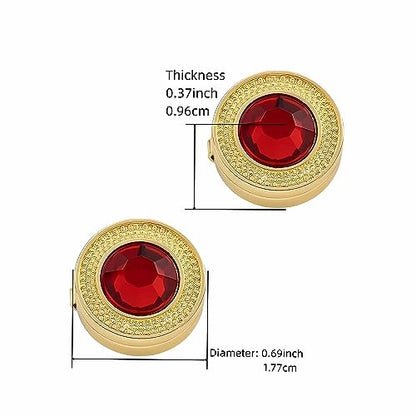 Mens Button Covers Tuxedo Shirt Cufflinks Alternative | Fake cufflinks and alternative fashion jewelry accessories for mens formal business dress shirts suits and groomsmen - color: H Golden red