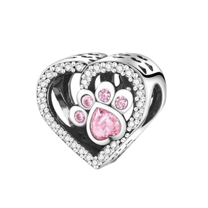 925 Sterling Silver Charms for Bracelets and Necklaces Lipstick and Perfume High Heels Dangle Pendants Heart Butterfly Bead Charms Halloween Christmas Gift for Womens - style: Cat Paw Print Bones Heart Bead Charms