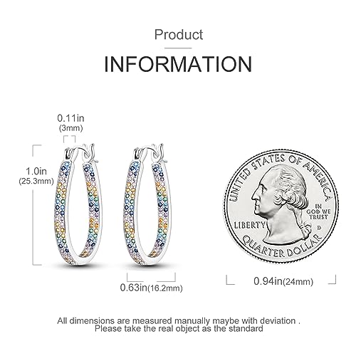 NARMO 925 Sterling Silver Earrings for Women Hypoallergenic Hoop Earrings - color: Water Drop Shaped