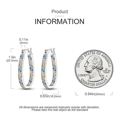 NARMO 925 Sterling Silver Earrings for Women Hypoallergenic Hoop Earrings - color: Water Drop Shaped