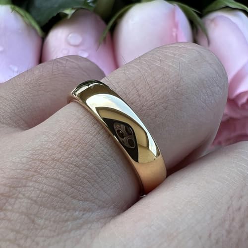 TUTISS 4mm 6mm 8mm 10mm Silver/Gold/White Tungsten Rings for Men Women Couple Fashion Jewelry Anniversary Engagement Wedding Bands Domed Polished I Love You Engraved Comfort Fit - color: 6mm Gold Tungsten I Love You