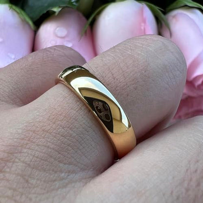 TUTISS 4mm 6mm 8mm 10mm Silver/Gold/White Tungsten Rings for Men Women Couple Fashion Jewelry Anniversary Engagement Wedding Bands Domed Polished I Love You Engraved Comfort Fit - color: 6mm Gold Tungsten I Love You