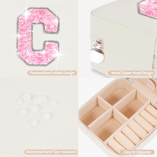 Uygafly Gifts for Teen Girl Trendy Stuff,Birthday Gift for 5 6 7 8 9 10 11 12 13 14 15 Year Old Girls,Cute Travel Jewelry Case Small Box | Cream,C - color: Cream, style: C