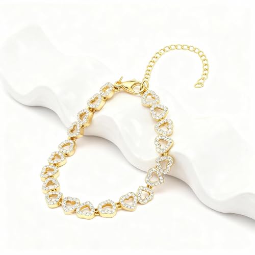 Dainty Bracelet Chain Bracelet Minimalist Jewelry Layering Heart Bracelets Valentines Day Bracelets Gift for Her - color: A3:rhinestone bracelet