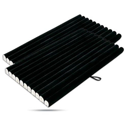 2-Pack 10-Slot Rolls Velvet Foam Padding Jewelry Inserts - Tray/Case Liners - Ring Holder, Earrings Organizer (Black) by The Display Guys - color: Black, size: Roll Slots - 10