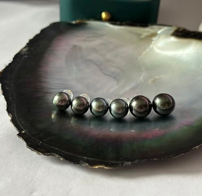 Gifts for Wife Anniversary 18K Gold Pearl Stud Earrings for Women- Genuine Handpicked Nature Tahitian Black Pearls Earring- Birthday Christmas Mothers Day Valentine's Jewelry Gifts - color: 18K White Gold Plated Sterling Silver