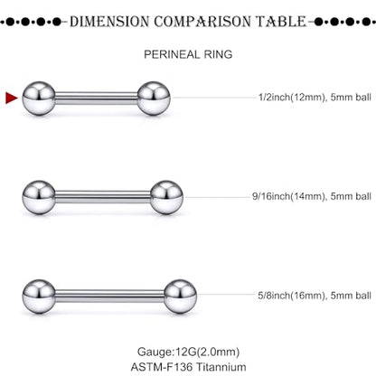 16G-2G ASTM F136 Titanium Internally Threaded Nipple Tongue Rings Piercing Jewelry Straight Industrial Earring Barbell G23 Titanium Nipple Tongue Bars Piercing Jewelry for Women Men 12MM-40MM - style: 12G, 12mm Length, 5mm Ball