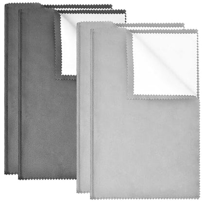 SEVENWELL Silver Polishing Cloth, Jewelry Cleaner Cloth for Sterling Silver Jewelry, Gold, Platinum, Silverware, Diamonds, Gemstones, Coins (2pcs Dark Gray and 2pcs Light Gray (Large)) - color: 2pcs Dark Gray and 2pcs Light Gray (Large)