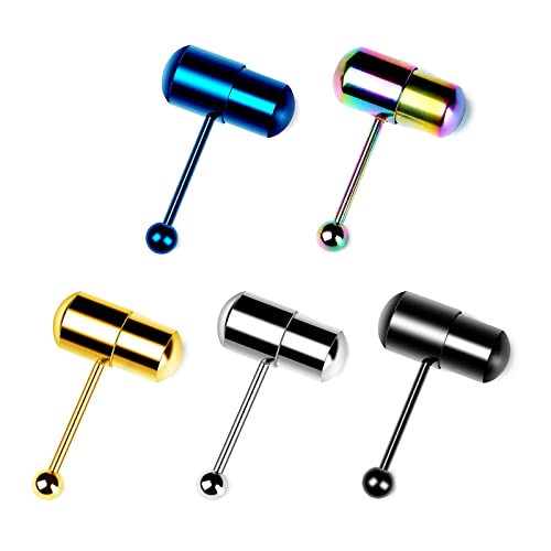 Stainless Steel Vibrating Tongue Ring Barbell Piercing Jewelry Nail Body Piercing Barbell Rings Tongue Piercing Ring
