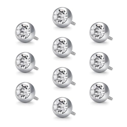 VCMART 14G 5mm 8mm Replacement Balls Externally Threaded Piercing Balls for Tongue Nipple Navel Belly Button Rings Industrial Barbell Piercing Surgical Steel Body Piercing Jewelry Parts - color: 10pcs 5mm ball -6(A)
