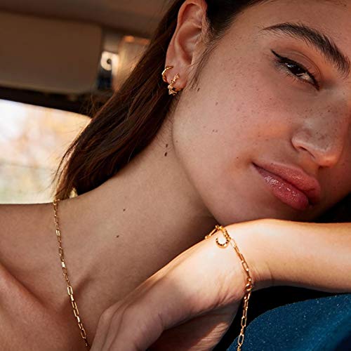 LOYATA Gold Huggie Hoop Earrings 14K Gold Plated Dainty Small Simple Hypoallergenic Jewelry Gift for Women - style: CZ Spike