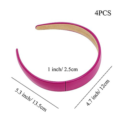 WOVOWOVO 1Inch Leather Headbands for Women, Non Slip Soft PU Hair HeadBands Diademas Para Mujer De Moda Cute Beauty Fashion Hairbands Hair Accessories - color: Multicolor-D