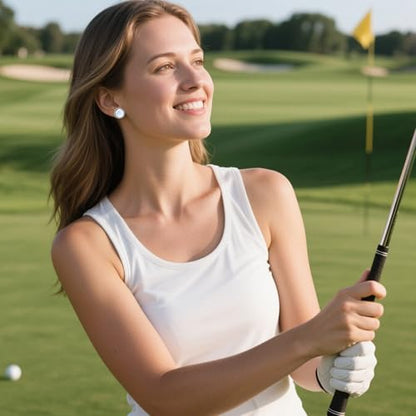 Gold Stud Earring Gifts For Teens Women Hypoallergenic Golf Baseball Football Basketball Soccer Volleyball Sport Earrings For Women - color: golf earring
