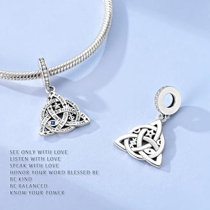 925 Sterling Silver Charms,Hypoallergenic Beads,Compatible with Pandora Bracelets and Necklaces,Women Holiday Gift Pendants - color: Celtic Knot Symbol Charm