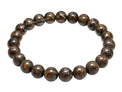 Amazing Gemstone Bronzite Crystal Bracelet for Women Men's Gifts - Protection Healing Crystal Bracelet - 8mm Gemstone Beaded Stretchable Bracelet Pulseras Para Hombres Mujer Stocking Stuffers Mothers Day Gift - color: Bronzite
