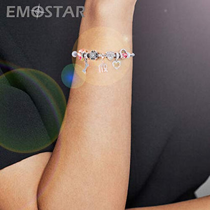 EMOSTAR Zodiac Sign Charms fits European Charm Bracelet – Rose Gold 925 Sterling Silver Necklace Pendant, 12 Horoscope Constellation Dangle CZ Birthstone Beads, Gifts for Women/Men/Birthday - color: Virgo (8.23 – 9.22)