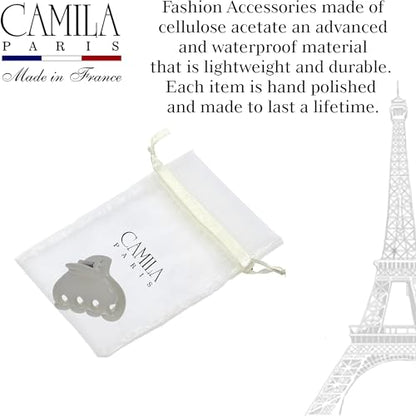 Camila Paris CP3735 French Small Hair Clips for Women, 1.75" Small Claw Clip Fashion Styling Mini Hair Clip Accessories for Women, Strong Hold No Slip Grip Cute Claw Clips, Made in France - color: Gray 1.75"