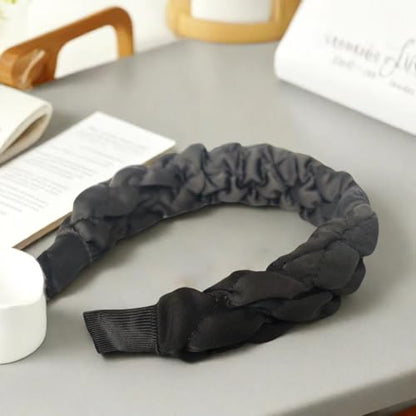 Womens Quilted Headband Wide Padded Hairband Fashion Hair Accessories Women Daily Wear Outfit Styling Hair Band (Black) - color: Black, size: 1 Count (Pack of 1)
